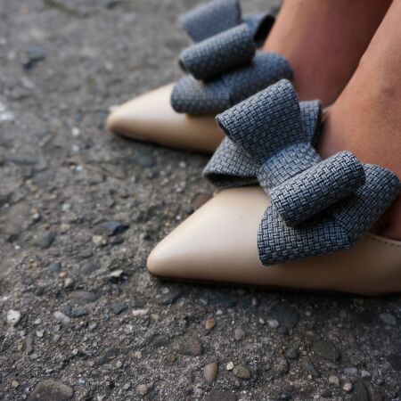Klipsy do butów Kokardy 3d L / Grey Braid