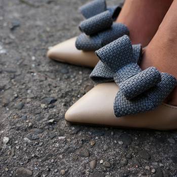 Klipsy do butów Kokardy 3d L / Grey Braid