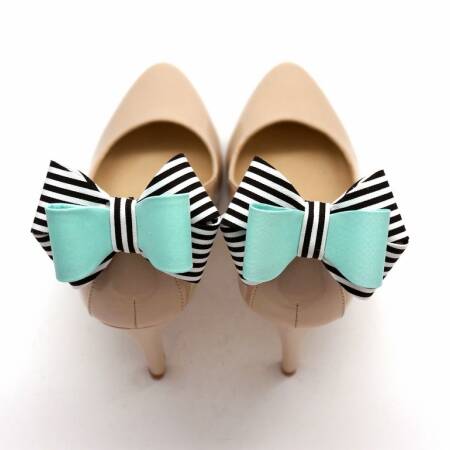 Kokardki do butów 3D Turquoise&Stripes