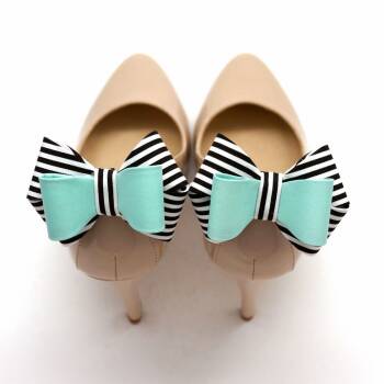 Kokardki do butów 3D Turquoise&Stripes
