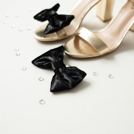 Klipsy do butów / Black Shiny Bows