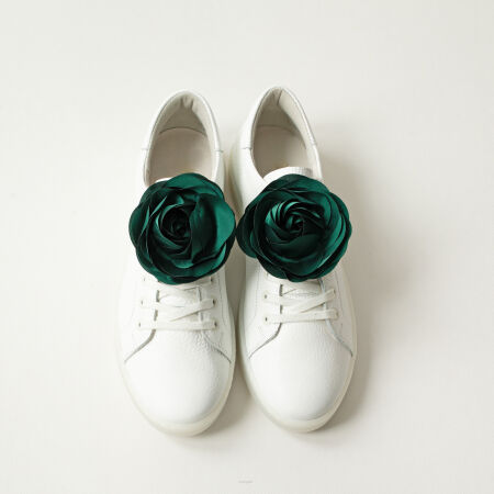 Klipsy do butów kwiaty róże / Green Roses