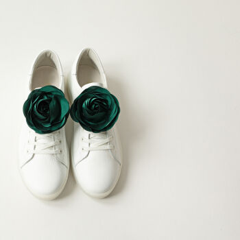 Klipsy do butów kwiaty róże / Green Roses