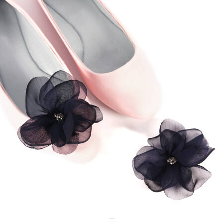Klipsy do butów ślubnych Fragile Navy Blue Flower