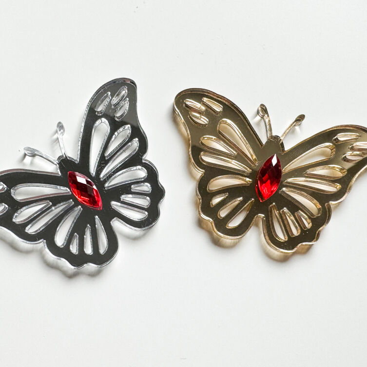 Ozdoby do obuwia Motyle z kryształkiem / Butterflies 2