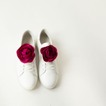 Ozdoby do obuwia kwiaty róże / Fuchsia Roses