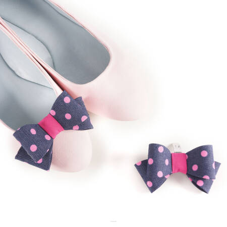 Ozdoby do butów Kokardki 3d M/ P!nk Dots